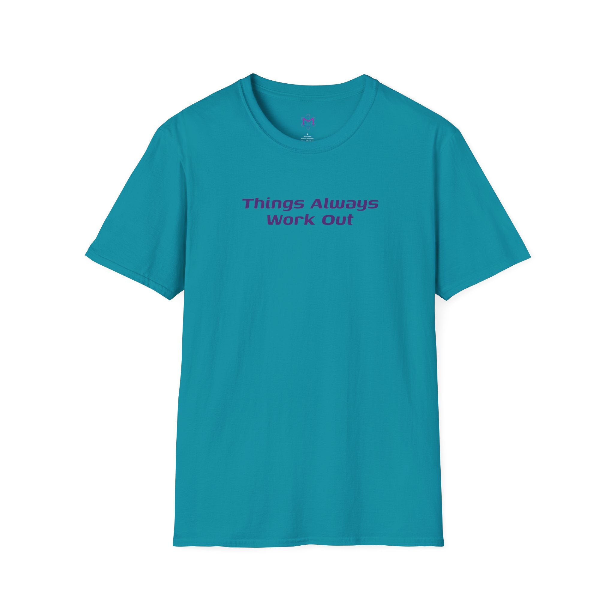 Things Always Work Out Teal Unisex Softstyle T-Shirt - Positive Affirmation