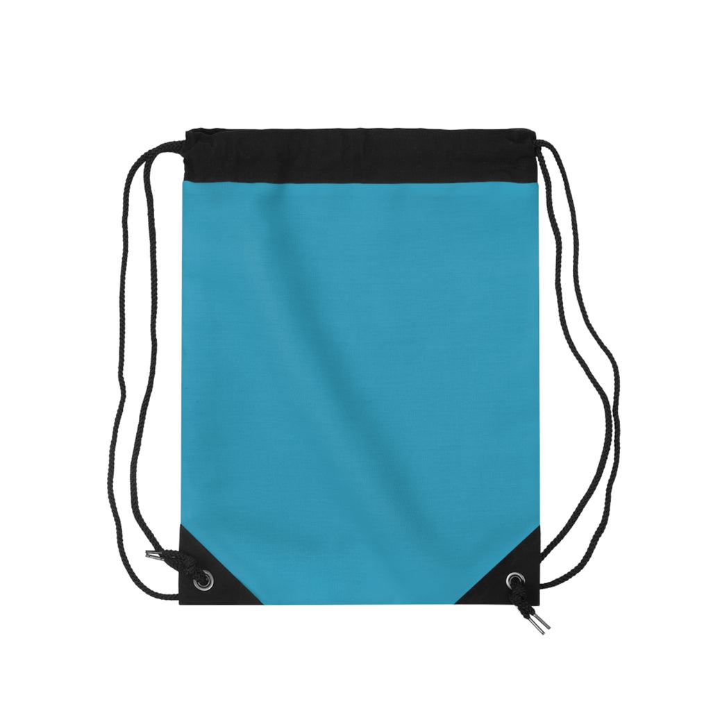 Blue Less Hustle More Magic Drawstring Bag