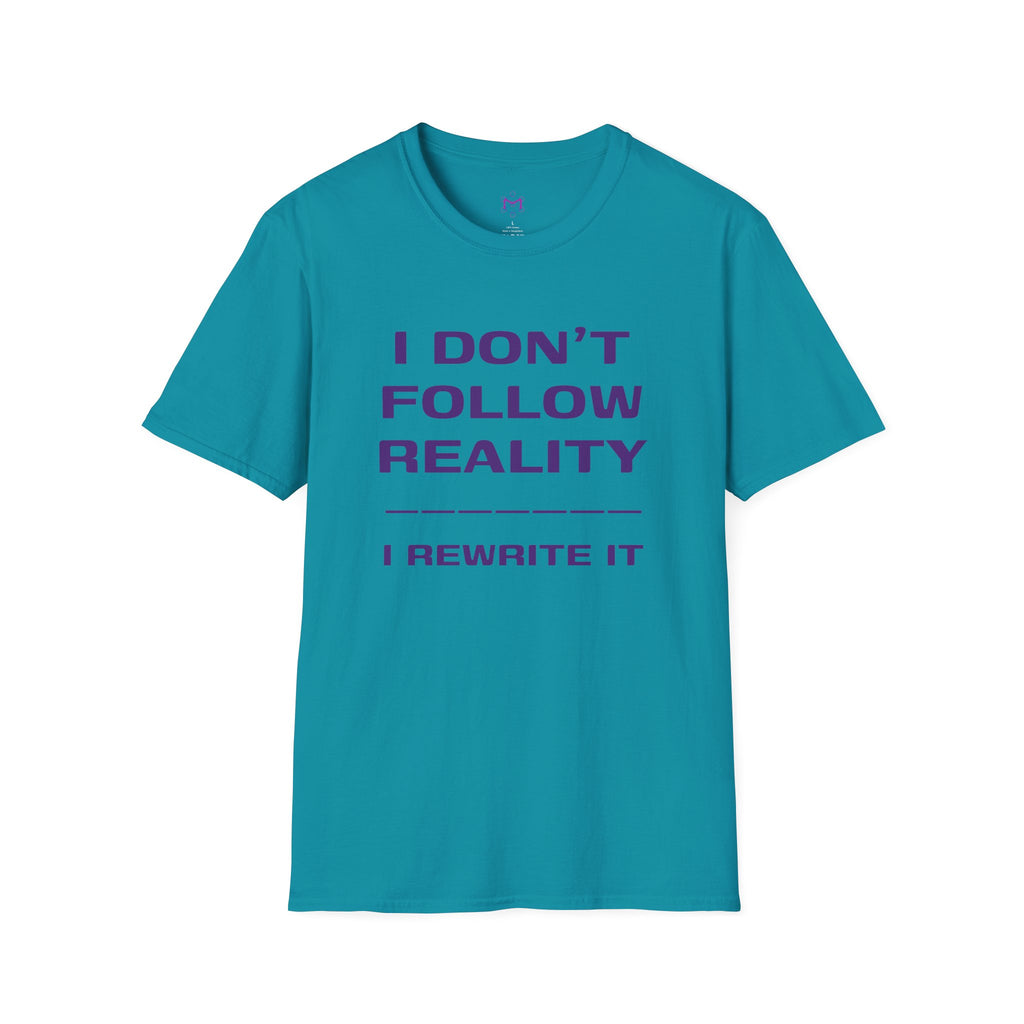 Rewrite Reality Teal Unisex Softstyle T-Shirt - Create Your Story