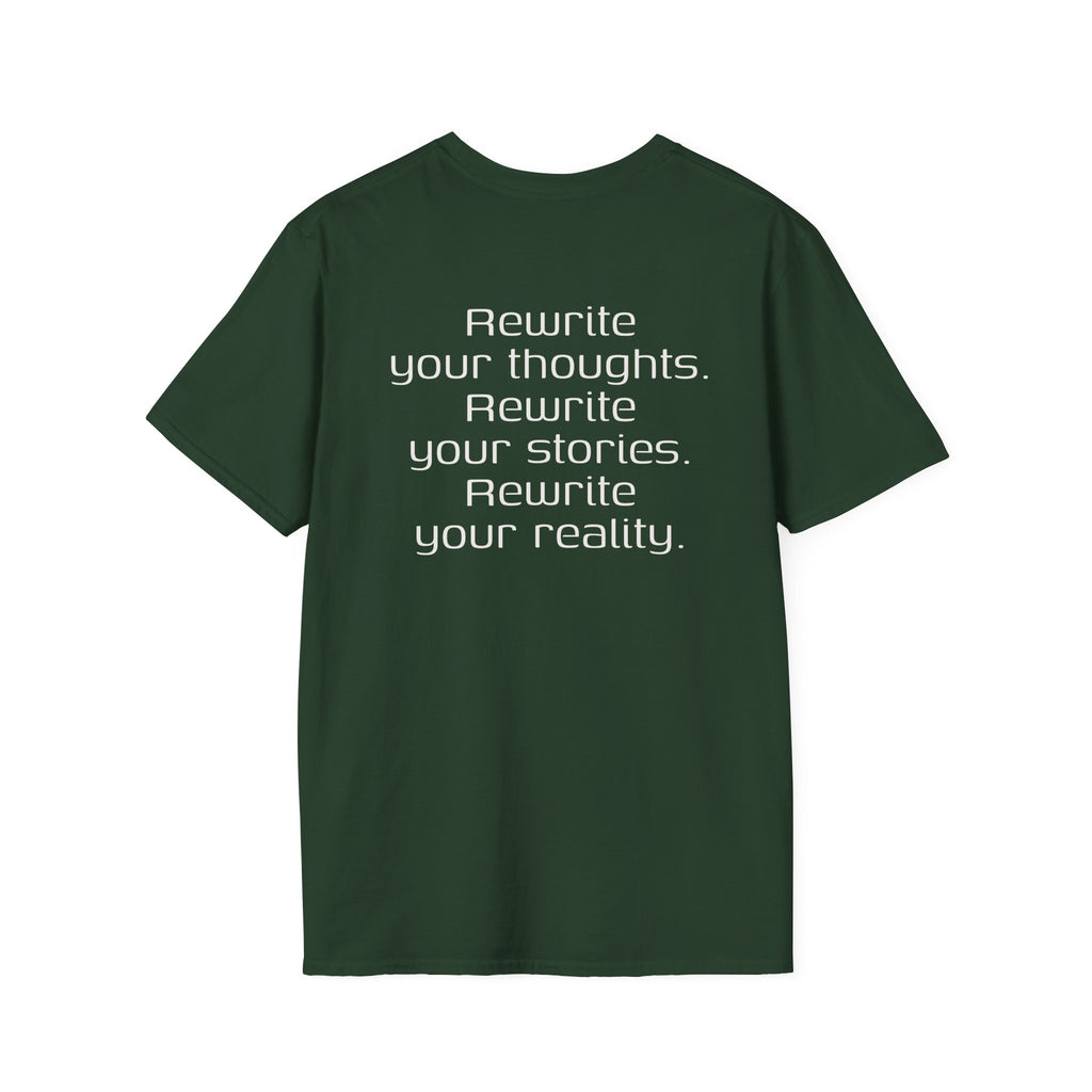 Rewrite Reality Forest Green Unisex Softstyle T-Shirt - Manifestation Tee