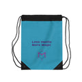 Blue Less Hustle More Magic Drawstring Bag