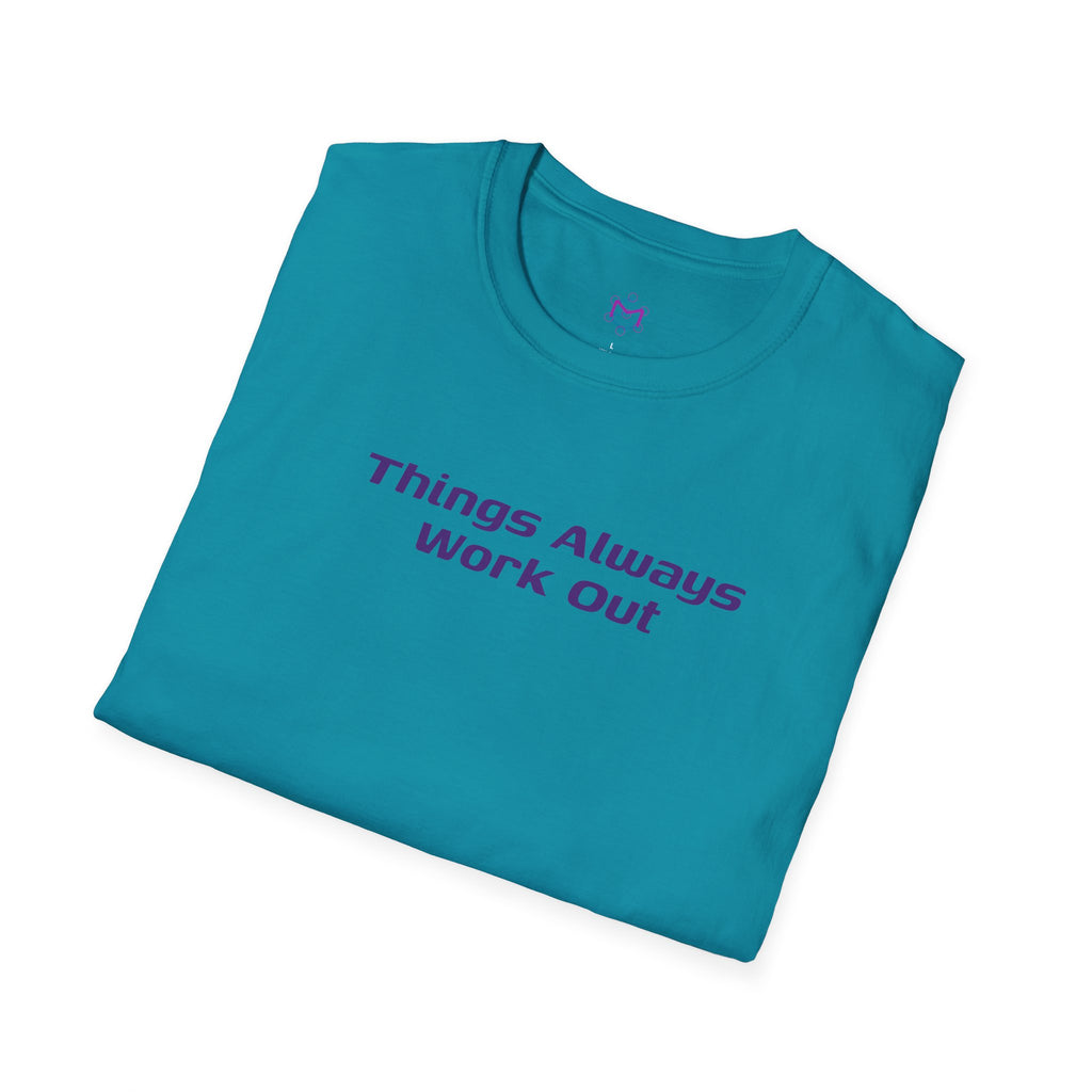 Things Always Work Out Teal Unisex Softstyle T-Shirt - Positive Affirmation