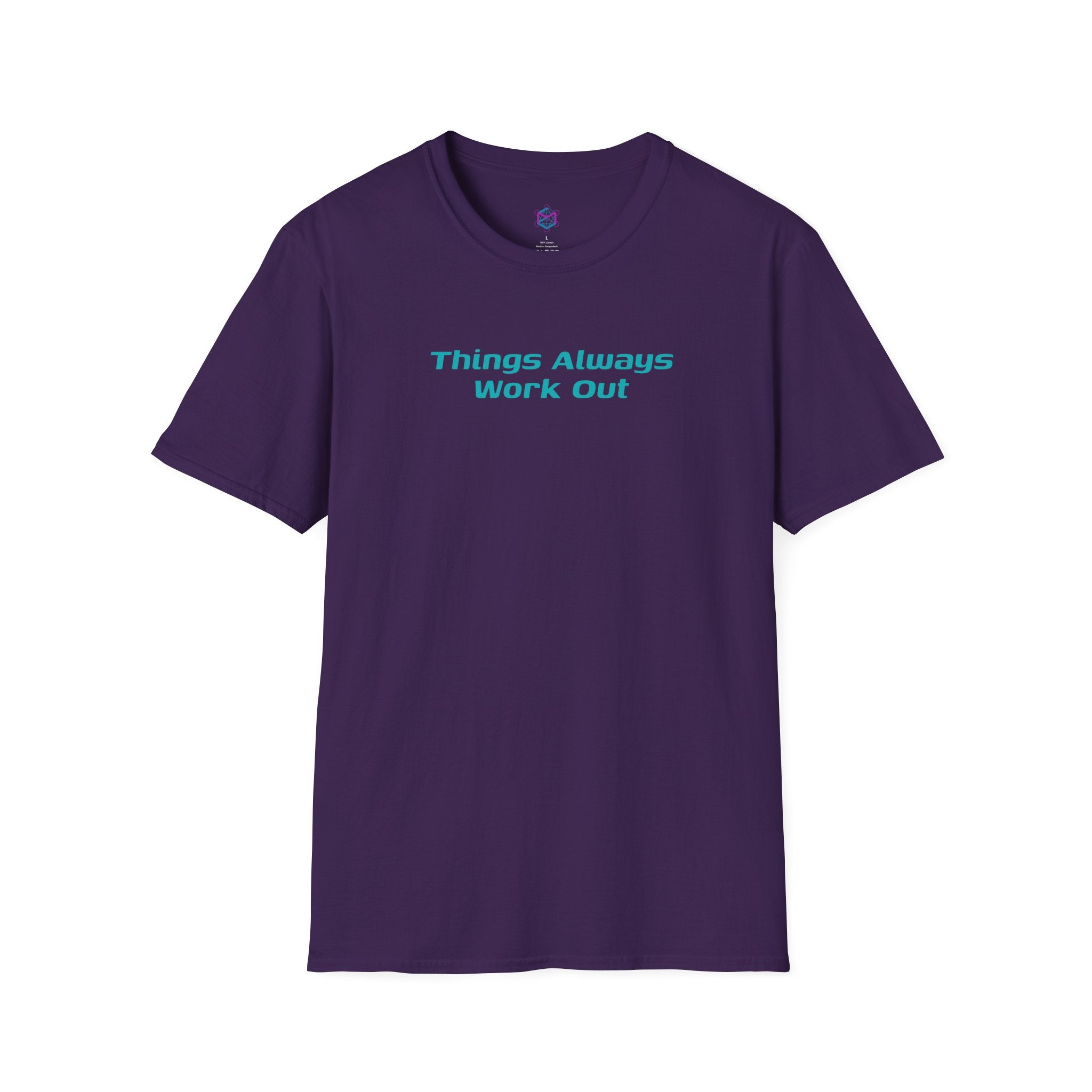 Things Always Work Out Eggplant Unisex Softstyle T-Shirt - Positive Vibes
