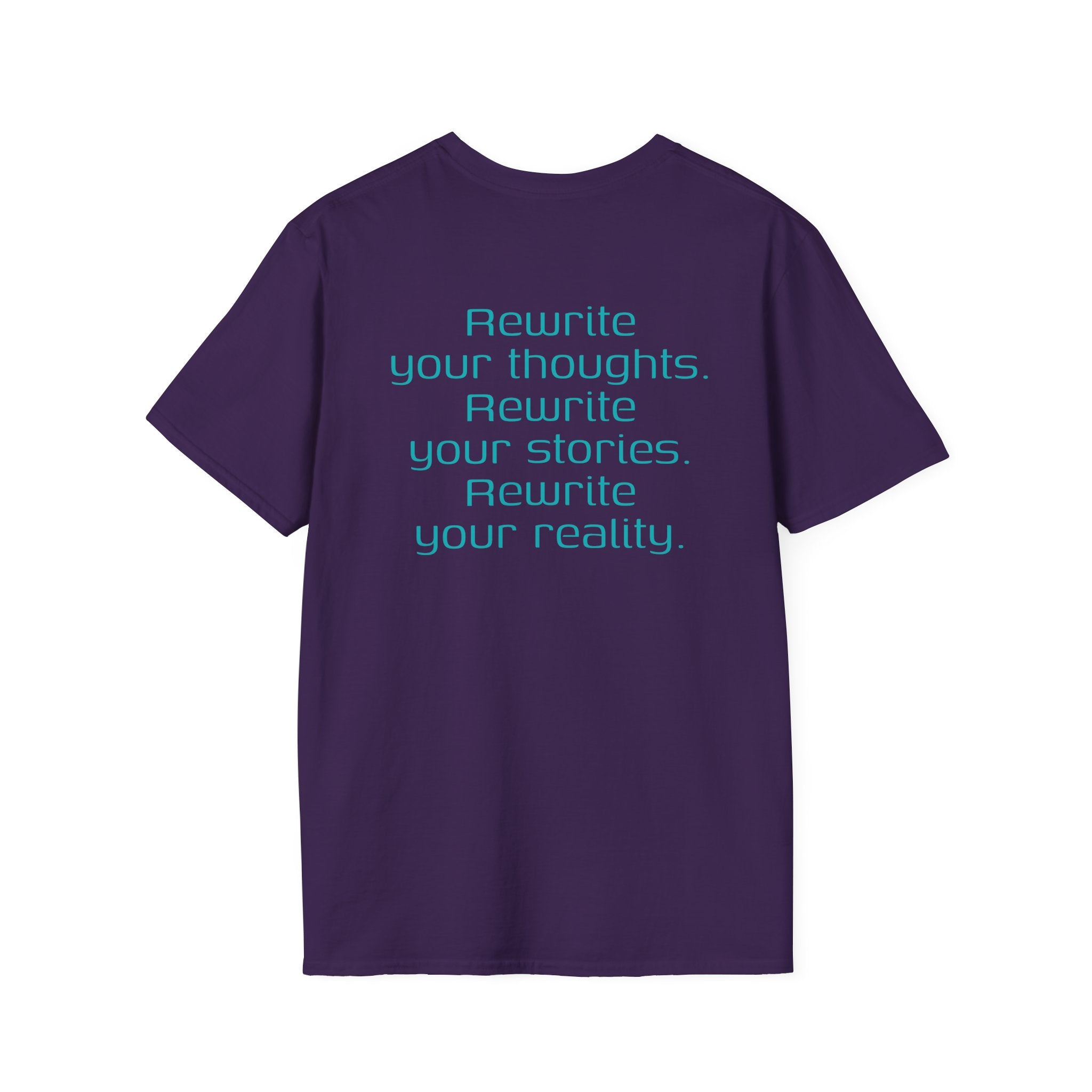 Rewrite Reality Eggplant Unisex Softstyle T-Shirt - Empowerment Purple
