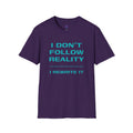 Rewrite Reality Eggplant Unisex Softstyle T-Shirt - Empowerment Purple